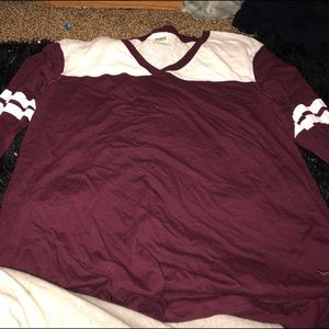 Pink long sleeve V neck